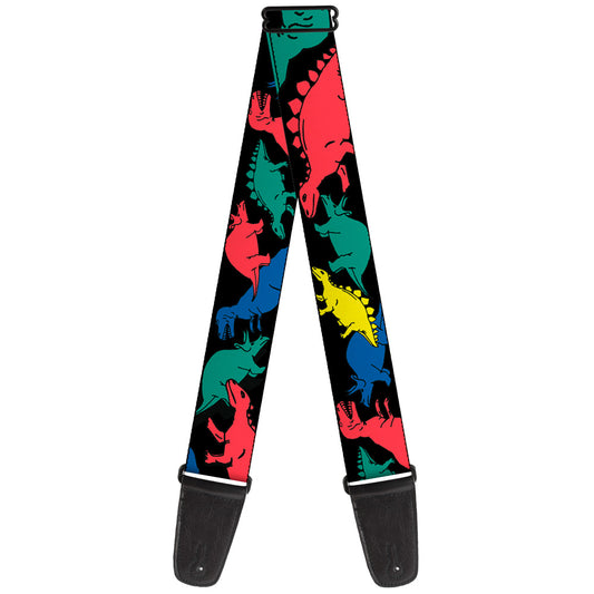 Guitar Strap - Dinosaurs Black Multi Color