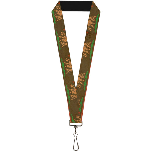 Lanyard - 1.0" - California Flag Weathered Browns