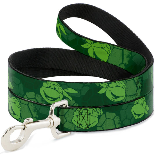 Dog Leash - Classic TMNT Turtle Faces2 Greens