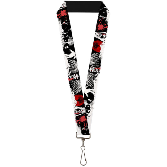 Lanyard - 1.0" - Fright Night Black White Red