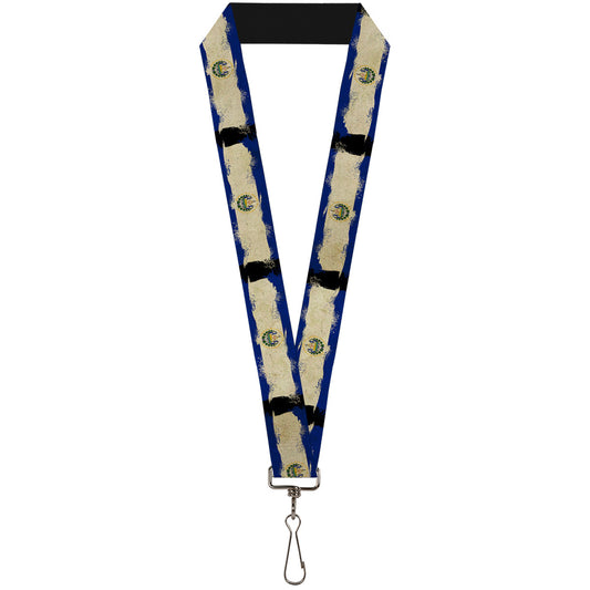 Lanyard - 1.0" - El Salvador Flag Distressed Painting