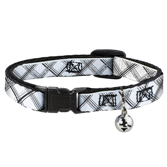 Cat Collar Breakaway - Plaid X Weathered White Gray