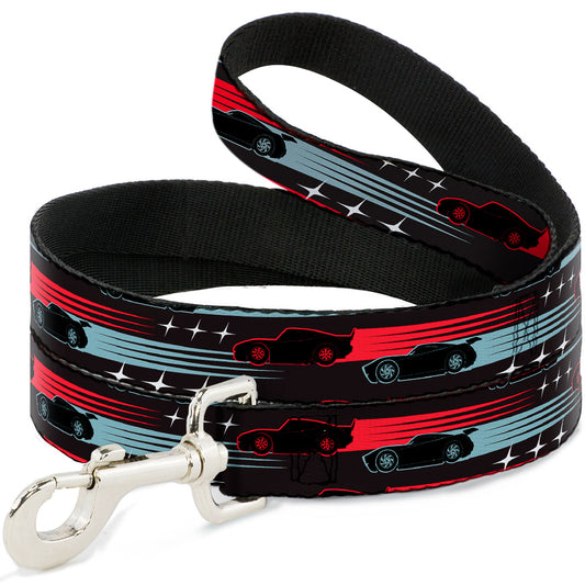 Dog Leash - Cars 3 Cars Stripes/Stars Grays/Blues/Reds