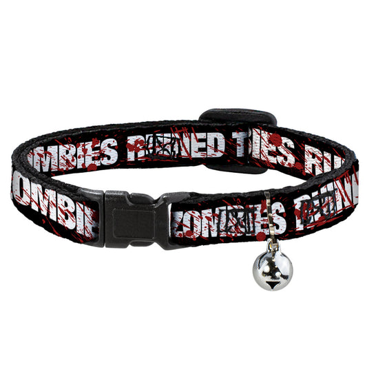 Cat Collar Breakaway - ZOMBIES RUINED THIS BELT Black White Red Splatter
