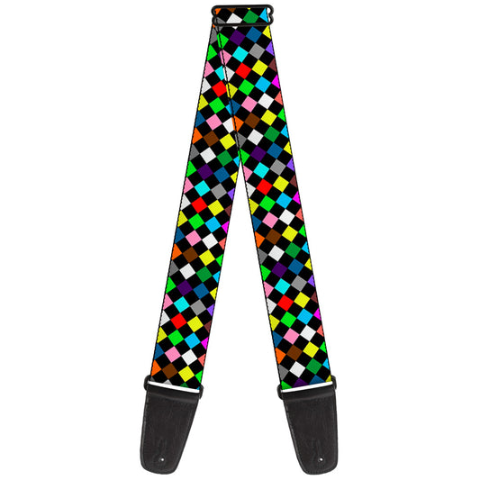 Guitar Strap - Diamonds Black Multi Color