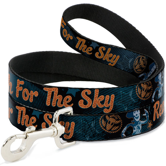 Dog Leash - Woody REACH FOR THE SKY Denim Blue Print