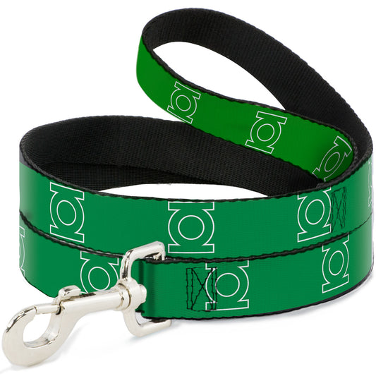 Dog Leash - Green Lantern Logo Green/White