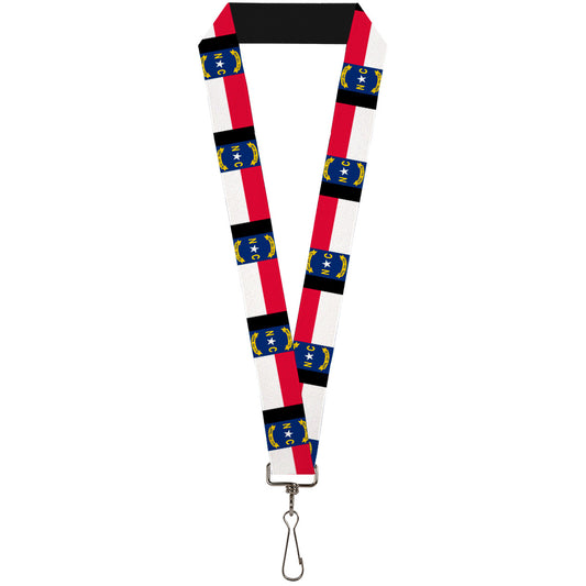 Lanyard - 1.0" - North Carolina Flag Black