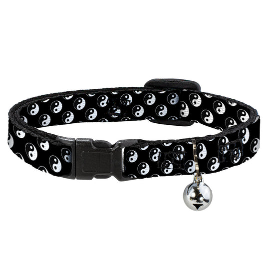 Cat Collar Breakaway - Yin Yang Monogram Black White