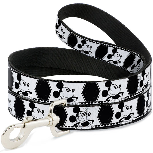 Dog Leash - Mickey Standing Pose Film Strip White/Black