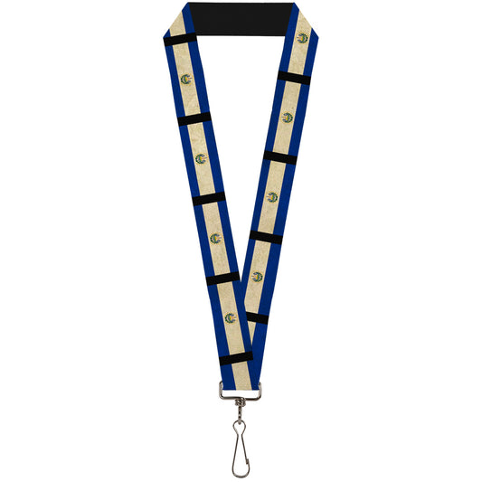 Lanyard - 1.0" - El Salvador Flag Black