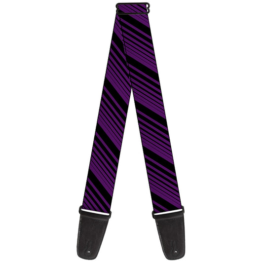 Guitar Strap - Diagonal Stripes Purples