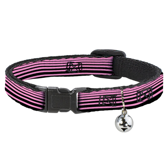 Cat Collar Breakaway - Stripe Transition Black Pink