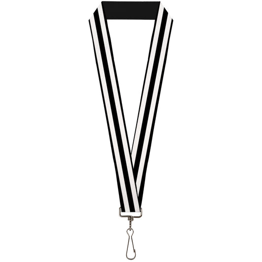 Lanyard - 1.0" - Stripes 3Black 2White