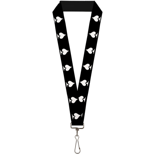 Lanyard - 1.0" - Spade Black White