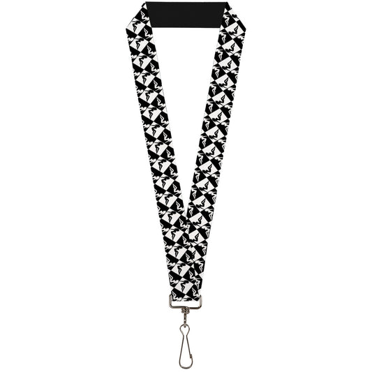 Lanyard - 1.0" - Mud Flap Girl Diamonds Black White