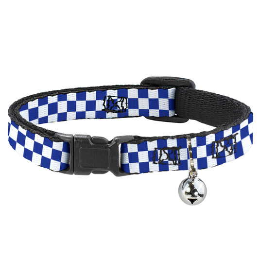 Cat Collar Breakaway - Checker BlueKU White