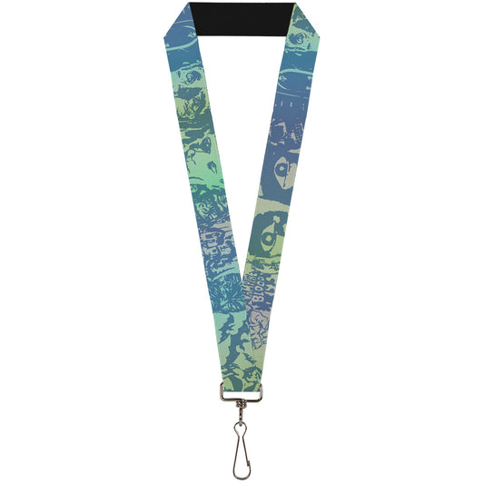 Lanyard - 1.0" - Retro Monster Aqua