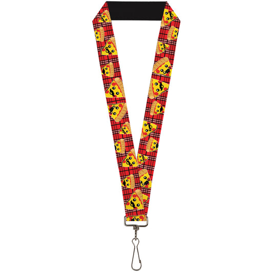 Lanyard - 1.0" - Pizza Man Plaid Red