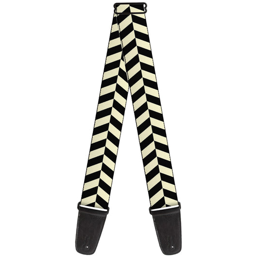 Guitar Strap - Rhombus Split Cream Black
