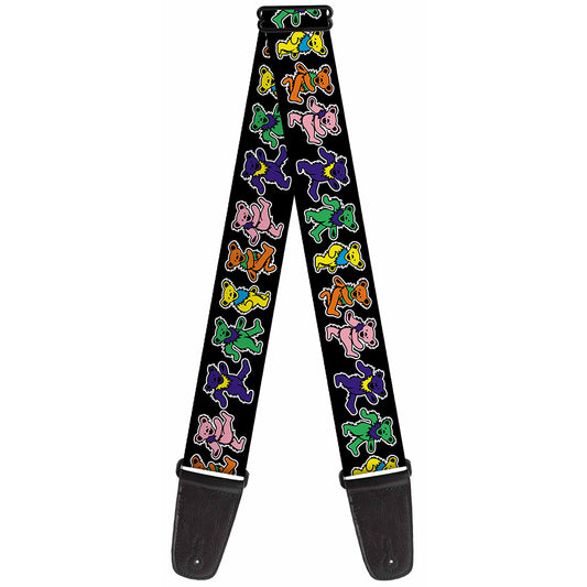 Guitar Strap - Dancing Bears Black Multi Color