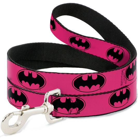 Dog Leash - Bat Signal-3 Fuchsia/Black/Fuchsia