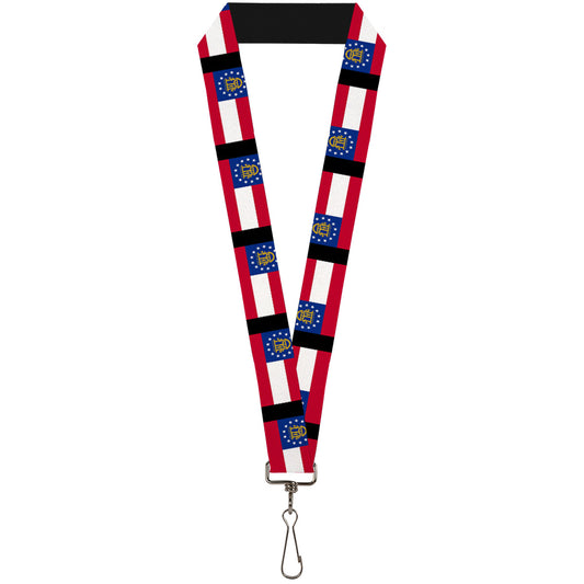 Lanyard - 1.0" - Georgia Flags Black