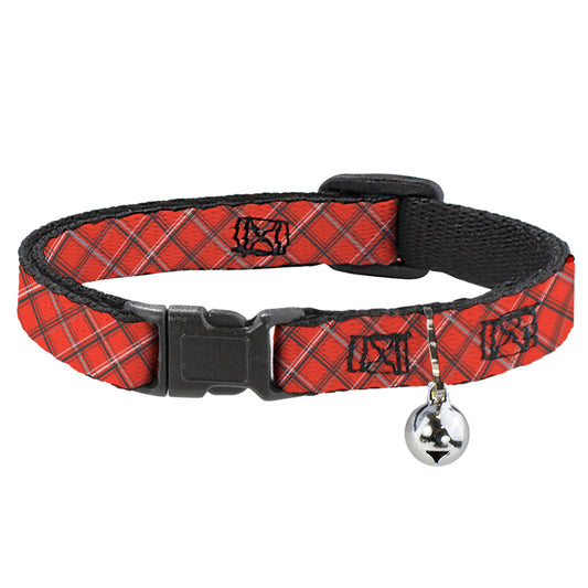 Cat Collar Breakaway - Plaid X Orange Gray