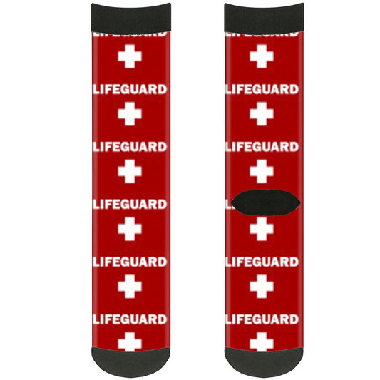 Sock Pair - Polyester - LIFEGUARD Logo Red White - CREW