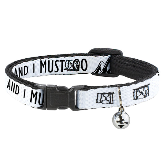 Cat Collar Breakaway - THE MOUNTAINS ARE CALLING AND I MUST GO Mountains Outline White Black