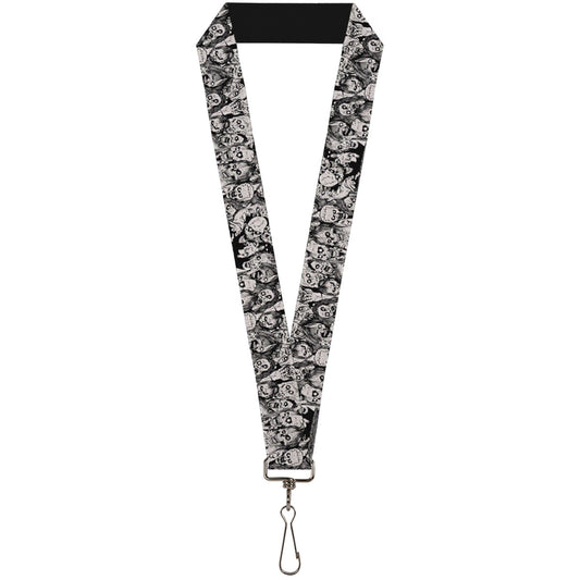 Lanyard - 1.0" - Zombie Skulls Sketch