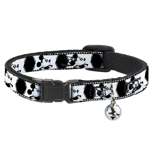 Cat Collar Breakaway - Mickey Standing Pose Film Strip White Black