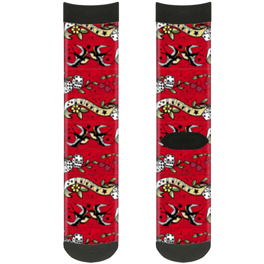Sock Pair - Polyester - Lucky Red - CREW