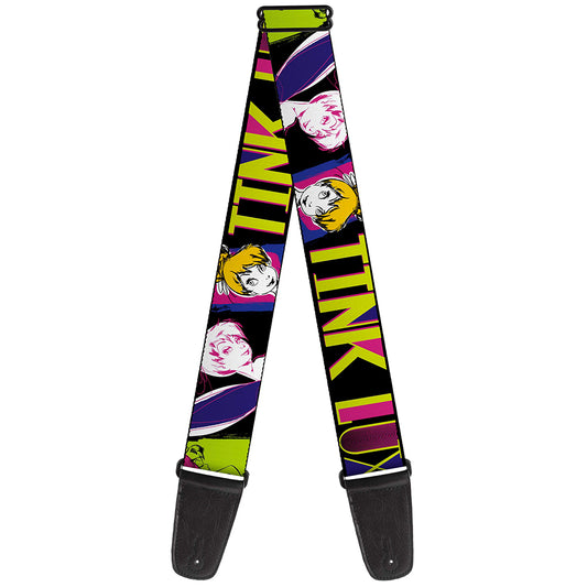 Guitar Strap - TINK LUXE Sketch Black Multi Neon