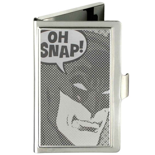 Business Card Holder - SMALL - Batman Face OH SNAP! Brushed Silver