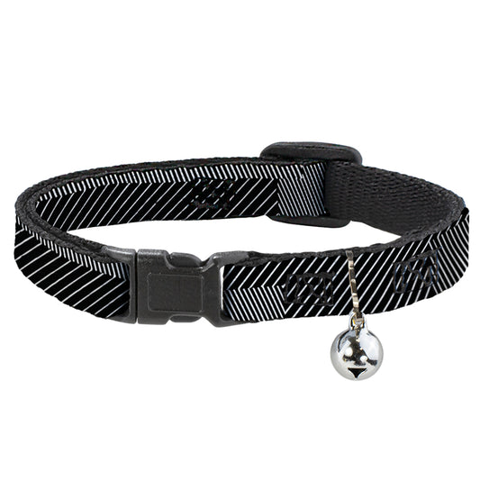 Cat Collar Breakaway - Hash Mark Stripe Black White