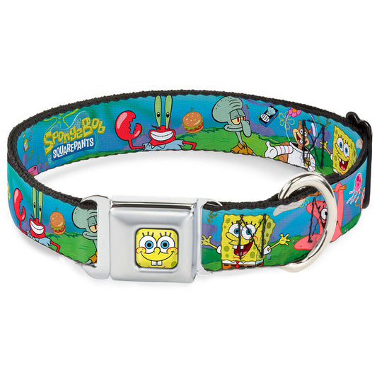 Sponge Bob Face CLOSE-UP Seatbelt Buckle Collar - SpongeBob and Friends/Logo