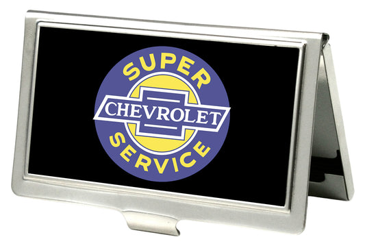 Business Card Holder - SMALL - CHEVROLET SUPER SERVICE Logo FCG Black Blue Yellow White