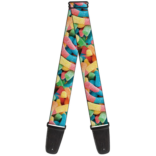 Guitar Strap - Vivid Sour Worms Stacked