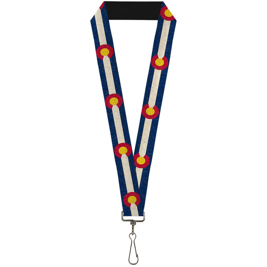 Lanyard - 1.0" - Colorado Flags2 Repeat Vintage