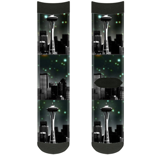 Sock Pair - Polyester - Seattle Vivid Skyline Space Dust - CREW