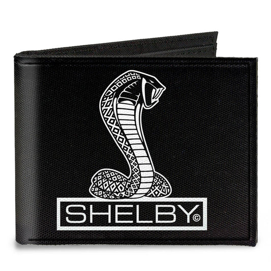 Canvas Bi-Fold Wallet - SHELBY Tiffany Box Black White