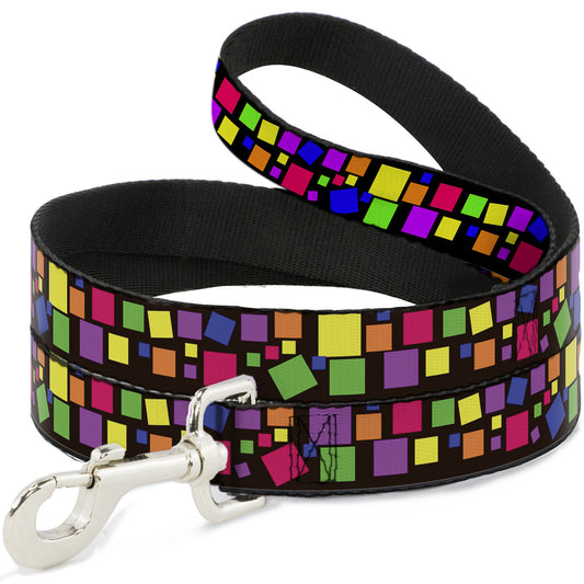 Dog Leash - Squares Black/Multi Color