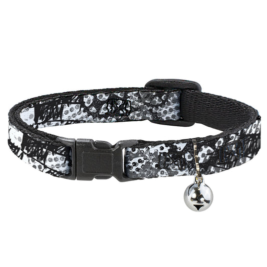 Cat Collar Breakaway - Grunge Gears Black White