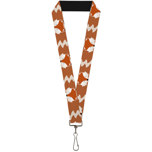 Lanyard - 1.0" - Fox Face Tail Orange Natural