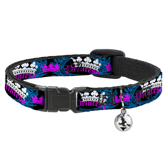 Cat Collar Breakaway - Crown Princess Oval Black Turquoise
