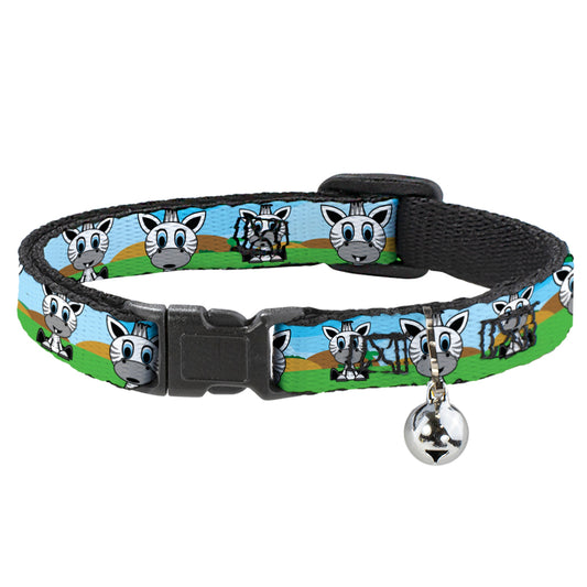 Cat Collar Breakaway - Zebra Cartoon
