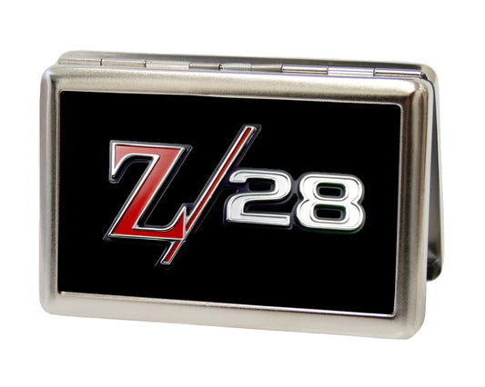 Business Card Holder - LARGE - 1969 Camaro Z 28 Emblem FCG Black Silvers Red