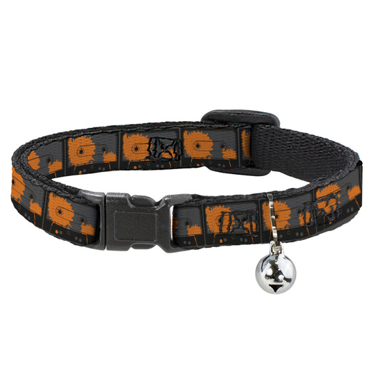 Cat Collar Breakaway - Cassette Splatter Gray Orange