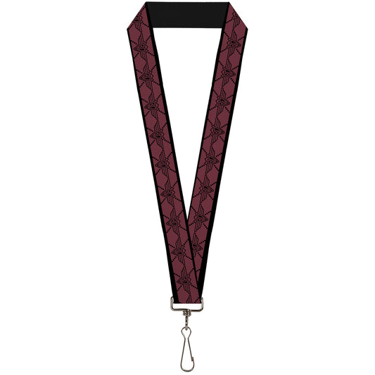 Lanyard - 1.0" - BD Monogram2 Red Black